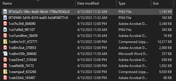 A list of files in windows 10, with incomprehensible names like "1ce7tv2h8_804090".