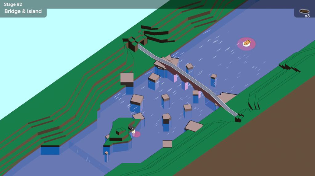 A level with bright blue and green colors.